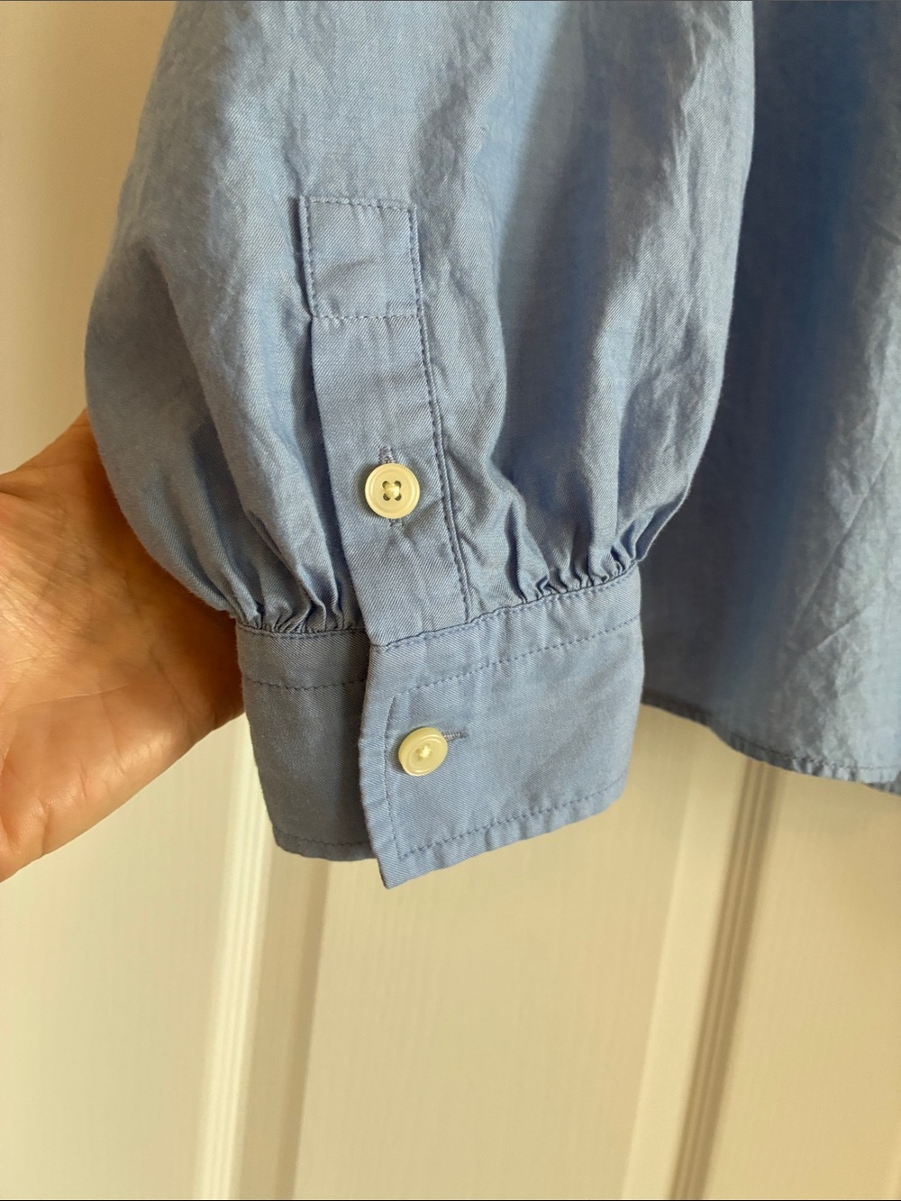 EVERLANE The Wing Shoulder LS Cotton Euro Summer Mock Neck Top Size 4 - Picture 8 of 10